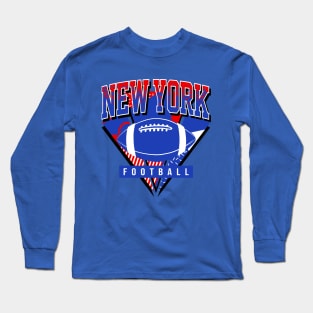 New York Football Retro Game Day Big Blue Long Sleeve T-Shirt